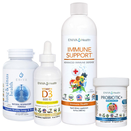 Immune Defense Bundle, 4 Powerful Products, Immune Support, Vitamin D3, Lung & Sinus, Probiotic