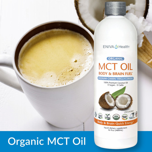 Premium MCT Oil Pure Source Non-GMO Organic Coconut Oil, Vegan, Eniva Health