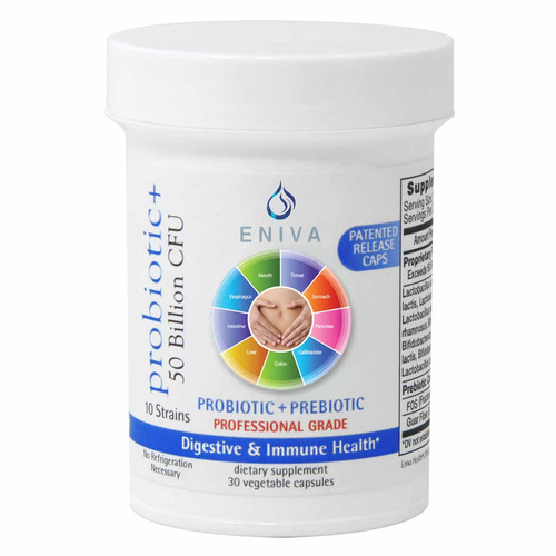 Eniva Lactobacillus Probiotic Complex, 30 caps, vegetable capsules, dietary supplement, optimize the health of digestive and intestinal environments, healthy balance of intestinal flora, bacteria aids balanced digestive and intestinal environments, proper nutrient absorption, assists during occasional GI distress, supports bowel regularity, healthy beneficial bacteria,* Product ID 12005
