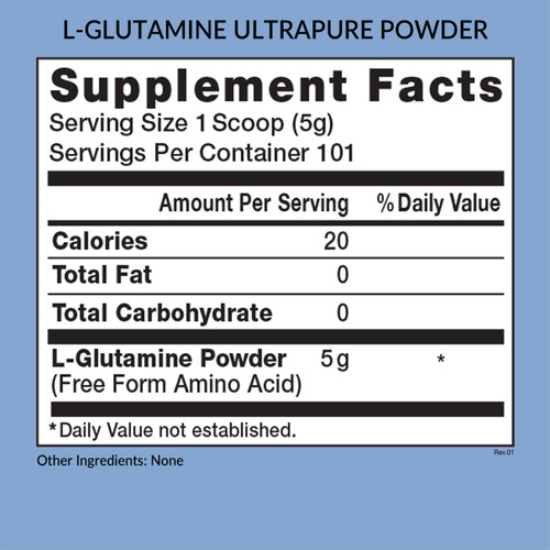 L-Glutamine, 101 servings, Supplement Facts