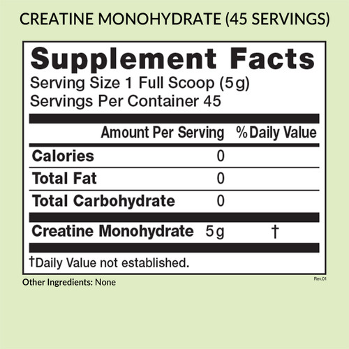 Creatine, 45 servings, Supplement Facts