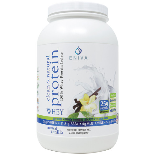 Eniva Natural Whey Protein powder, highly purified and specialized hydrolyzed whey protein isolates, natural protein peptide hydrolyzates, Bioactive Protein Peptide System (BPPS), lean muscle mass development, all-natural purified, natural source branched chain & essential amino acids, supports heart and immune health,* Product ID 11011C