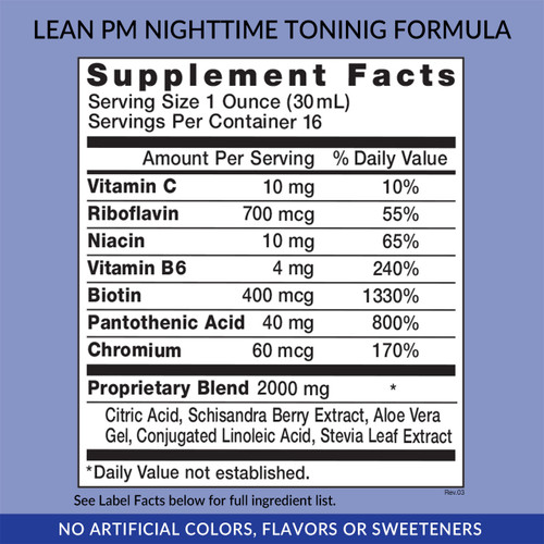 Eniva Liquid Lean PM, Supplement Facts