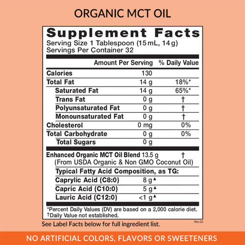Organic MCT Oil, Supplement Facts