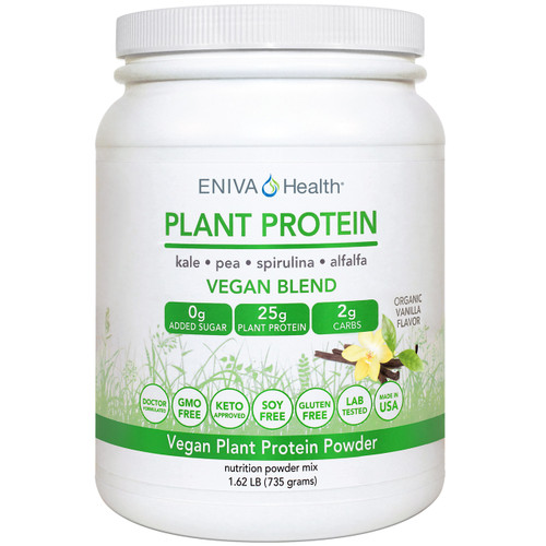 Ultra Smooth Plant Protein, Vegan Protein with Kale, Spirulina, Alfalfa, Pea Protein, Organic Vanilla,  ID 7401