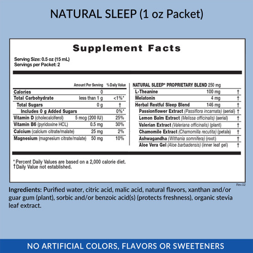 Natural Sleep Packet Supplement Facts