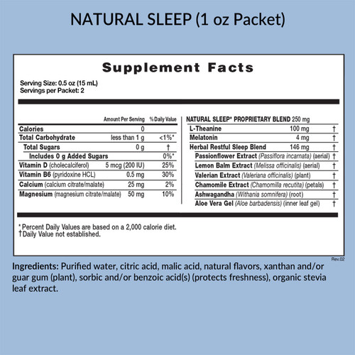 Natural Sleep Packet Supplement Facts