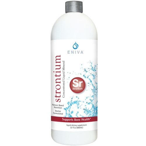 Eniva Minerals for Life Strontium Liquid Concentrate, 32 oz, dietary supplement, Cell-Ready mineral STRONTIUM,  proprietary nutrient delivery system, bone health, skeletal system, elements, alkaline properties, structure, function skeletal system, bone density, bone metabolism, Product ID 8217