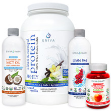 Lean & Trim Bundle SKU 32095  |  Includes: Whey Protein Isolate, Organic MCT Oil, Lean PM and bottle of Apple Cider Vinegar Gummies