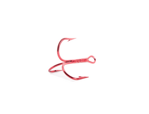 Mustad Round Bend Treble Hook  - RED size 6