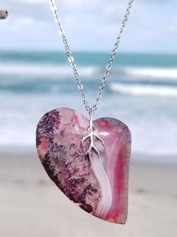 Pink Reef Heart Necklace #442