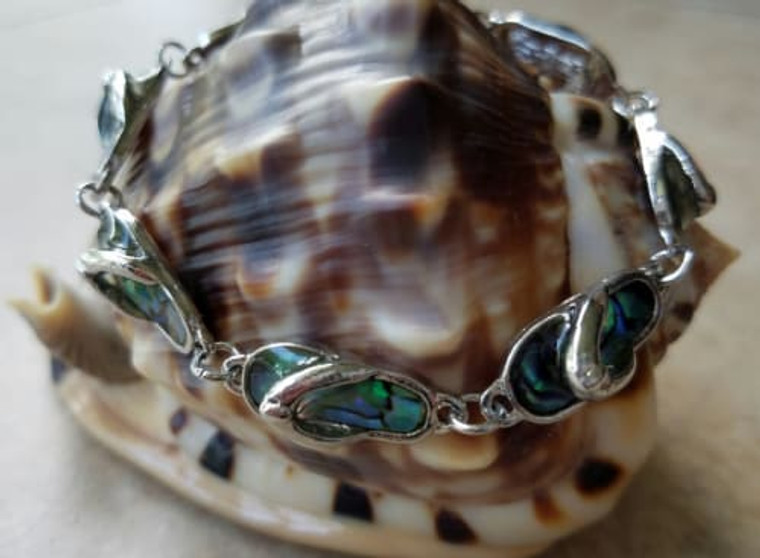 Abalone shell flip flop bracelet