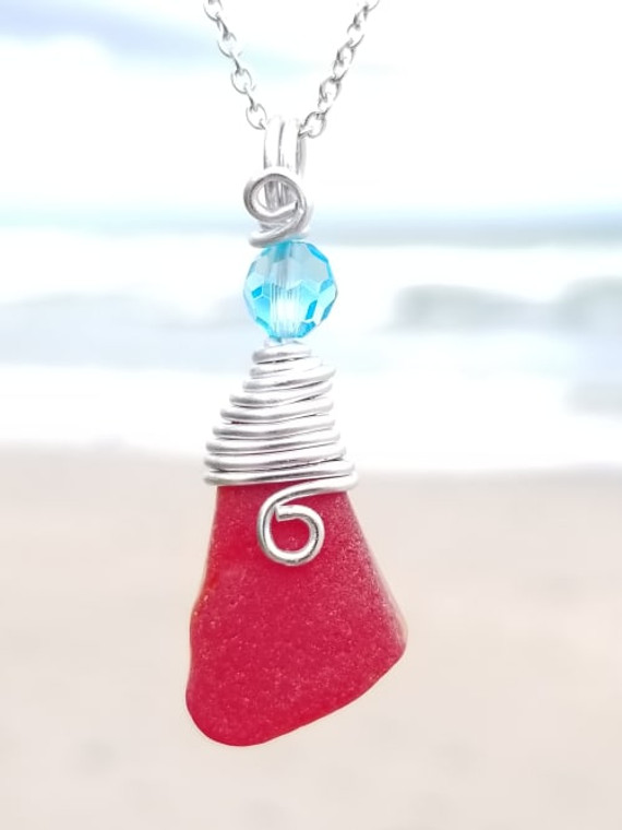 Red Sea Glass Necklace #211