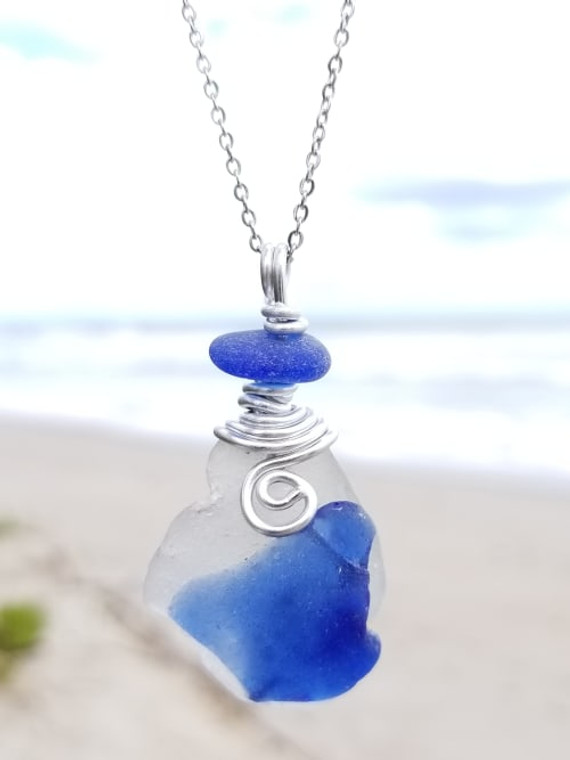 Bonfire Sea Glass Necklace #164