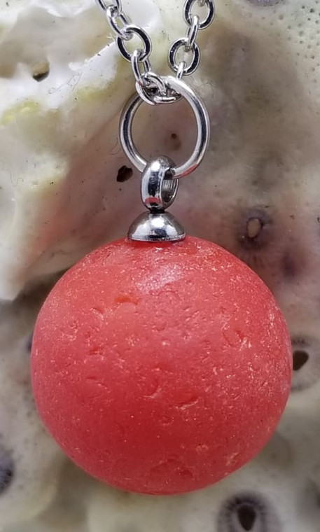 Red Sea Glass Marble Necklace #121