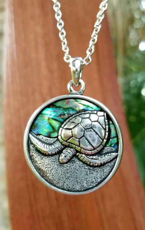 Abalone Shell Turtle Necklace