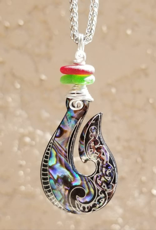 Abalone Unisex Necklace Inspired by the movie Moana With Sea Glass