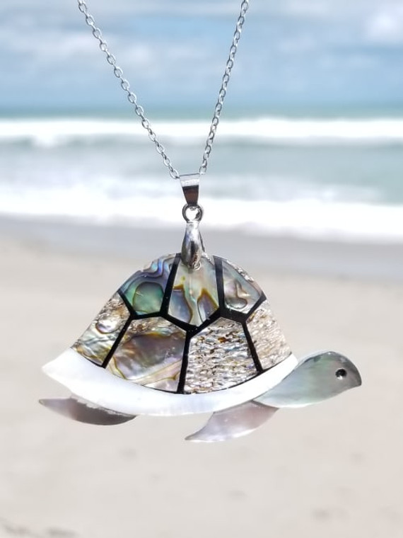 Pendant is made of Abalone Shell #173