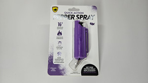 Purple Hard Case Personal Defense Pepper Spray Keychain W/Belt Clip