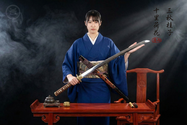 Autumn Dragon: Mirror Polished 5160 Katana - Solid Copper Fittings & Full Tang | 《秋龍》