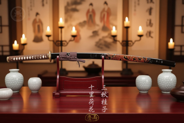 Autumn Dragon: Mirror Polished 5160 Katana - Solid Copper Fittings & Full Tang | 《秋龍》