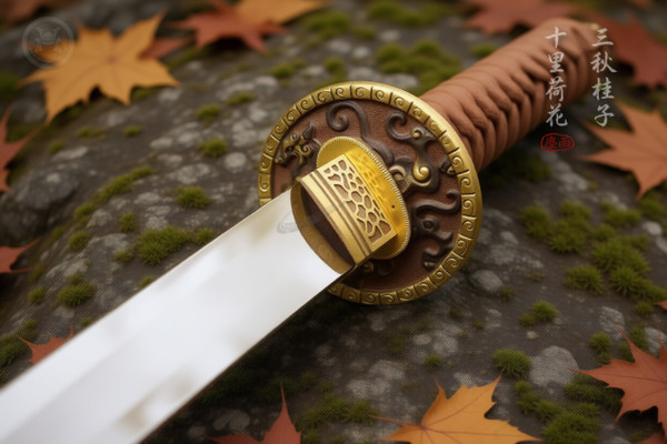 Autumn Dragon: Mirror Polished 5160 Katana - Solid Copper Fittings & Full Tang | 《秋龍》