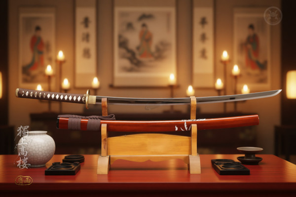 Cloud Crane: Mirror Polished 5160 Katana - Solid Copper & Full Tang | 《雲中鶴》