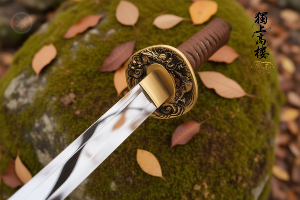 Cloud Crane: Mirror Polished 5160 Katana - Solid Copper & Full Tang | 《雲中鶴》