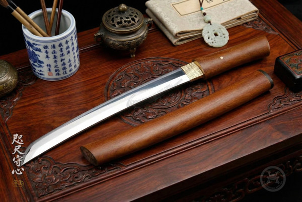 Ironwood: Mirror Polished 5160 Wakizashi - Solid Ipe & Full Tang | 《重蚁》