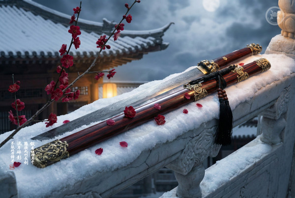 Wind Walker: Feather Pattern 609 Tang Dao - Ebony & Full Tang | 《御风》