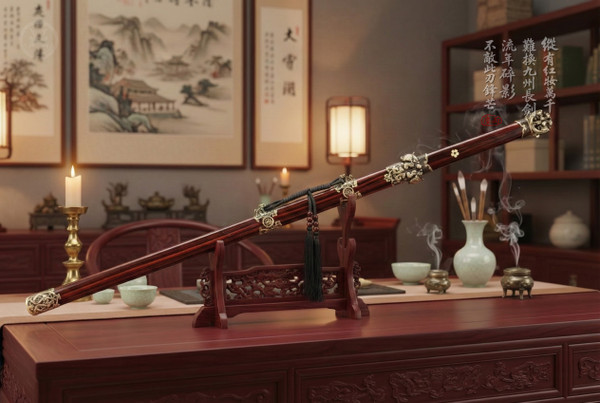 Wind Walker: Feather Pattern 609 Tang Dao - Ebony & Full Tang | 《御风》