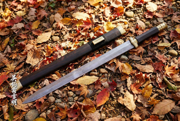 Path of Might: Folded Steel Han Jian - Ebony Scabbard & Full Tang | 《威道》