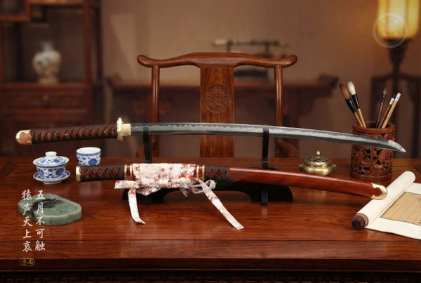 Thousand Shadows: T10 Clay Tempered Katana - Dragon Phoenix & Full Tang | 《千影》