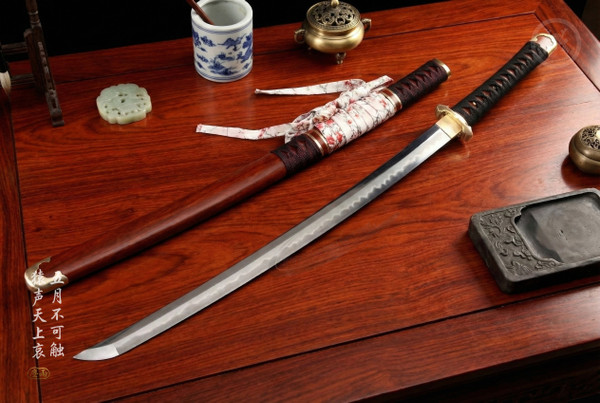 Thousand Shadows: T10 Clay Tempered Katana - Dragon Phoenix & Full Tang | 《千影》