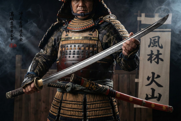 Imperial Kiku: T10 Clay Tempered Katana - Tachi Mounts & Full Tang | 《御菊》