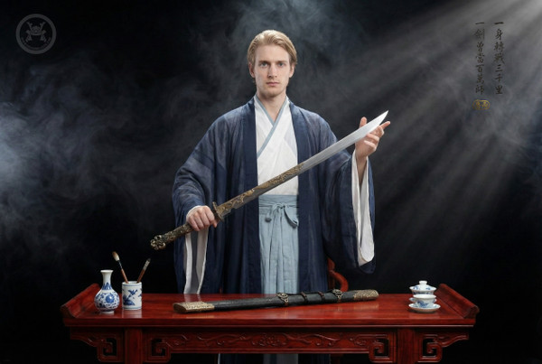 Golden Coiling Dragon: Manganese Tang Dao - Spring Steel & Full Tang | 《盤龍》