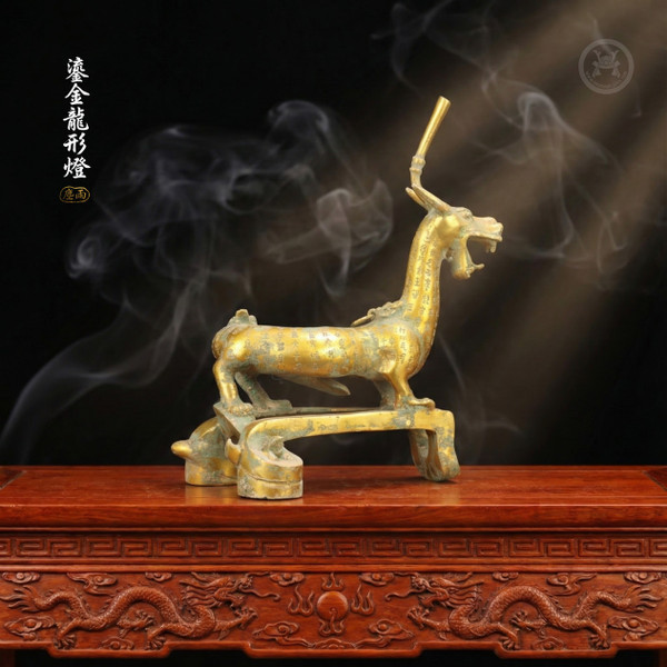 The "Gilded Guardian" Bronze Dragon Lamp | Authentic Dojo Decor & Zen Centerpiece