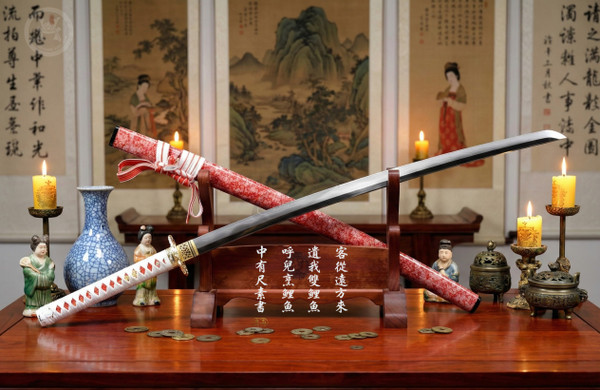 Twin Fish: T10 Clay Tempered Katana - 40" Tri-Polish | 《雙魚》