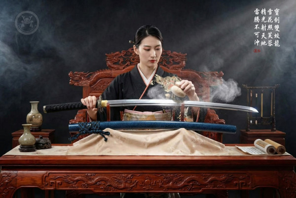 Proud Dragon: Mirror Polished Manganese Katana - 90° Flex & Full Tang | 《傲龍》