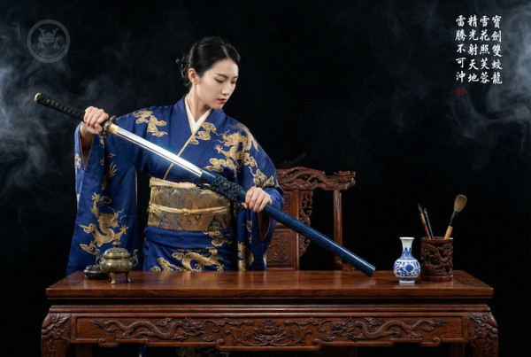 Proud Dragon: Mirror Polished Manganese Katana - 90° Flex & Full Tang | 《傲龍》