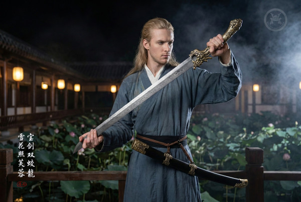 Crimson Dragon: Ebony Qing Sabre - Folded Steel Fire Dragon | 《赤龍》