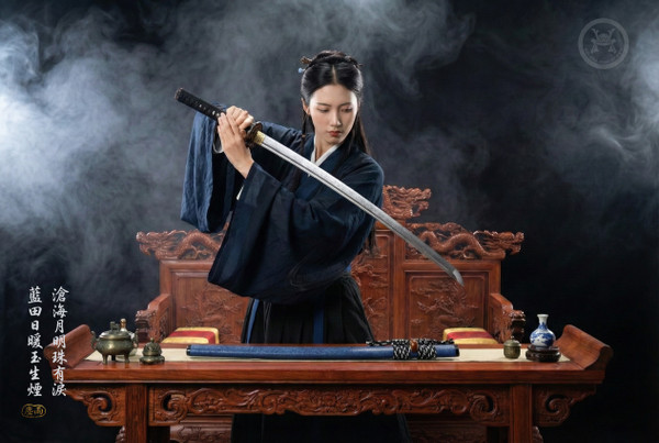 Ascendant Dragon: Folded Steel - Fish Skin & Silver Plated | 《滄月》