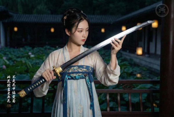 Frost Defiance: T10 Clay Tempered Tachi - Mirror Polish & Full Tang | 《傲霜》