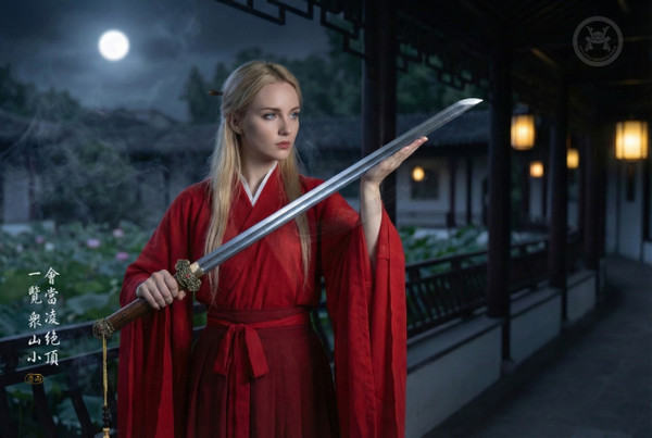 Celestial Peak: Folded Steel Tang Heng Dao - Antique Copper & Full Tang | 《凌霄》