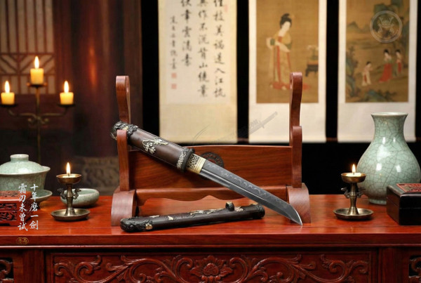 Silver Frost: T10 Clay Tempered Tanto - Antique Silver & Copper | 《沉霜》