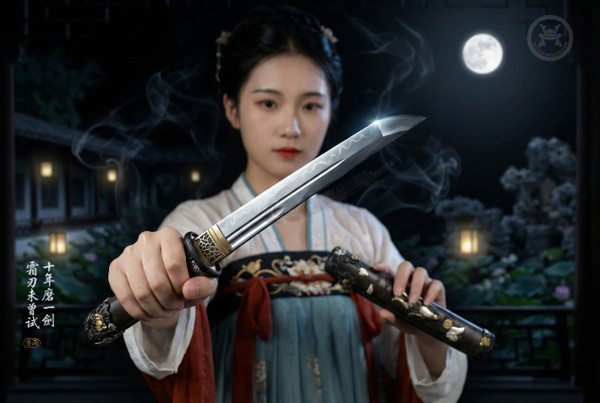 Silver Frost: T10 Clay Tempered Tanto - Antique Silver & Copper | 《沉霜》