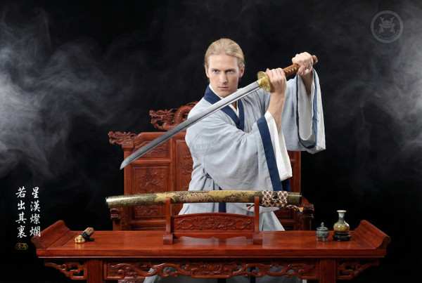 Celestial Domain: Stone Wash Folded Steel - Galaxy Grain & Full Tang | 《星影》