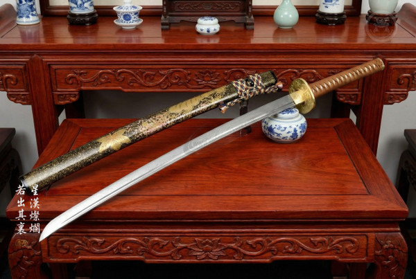 Celestial Domain: Stone Wash Folded Steel - Galaxy Grain & Full Tang | 《星影》