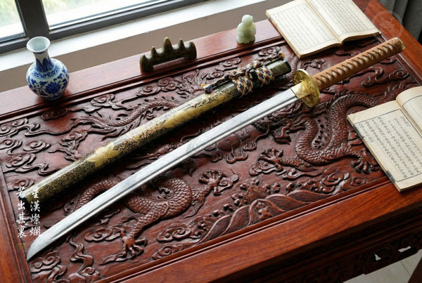 Celestial Domain: Stone Wash Folded Steel - Galaxy Grain & Full Tang | 《星影》