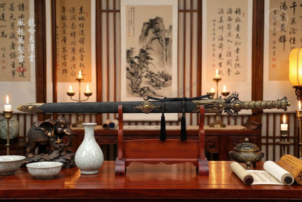 Dragon Sovereignty: 6-Sided Manganese Saber - Leather & Full Tang | 《龍禦》